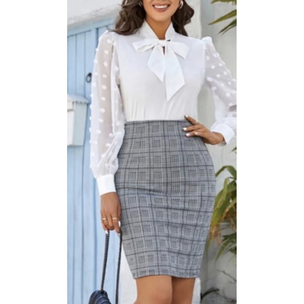 Kate Kasin‎ KNEE LENGTH STRETCHY BODYCON BUSINESS PENCIL SKIRT Size SMALL